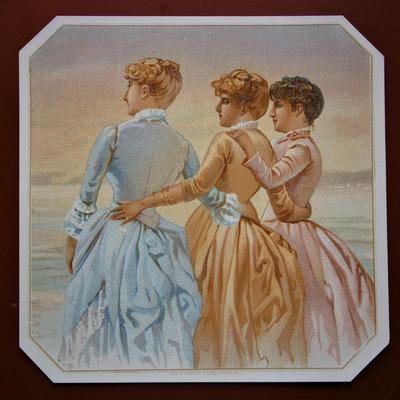 Generic Outer Cigar Label with Image of Three Young Women,