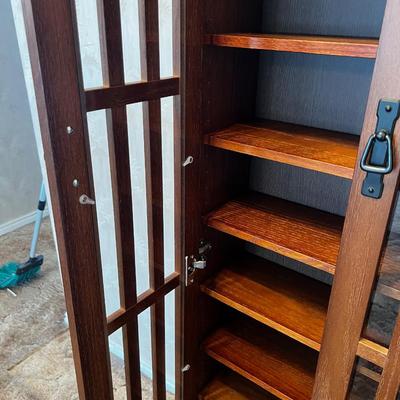 Mission Style Glass Front Shelf or Curio
