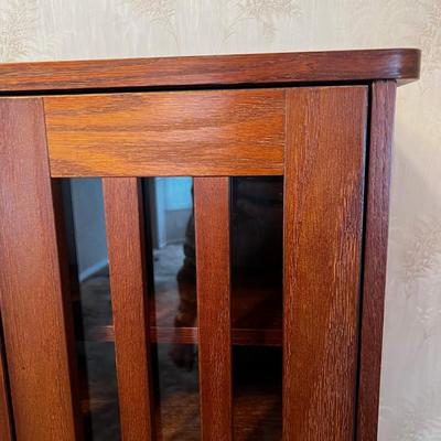 Mission Style Glass Front Shelf or Curio