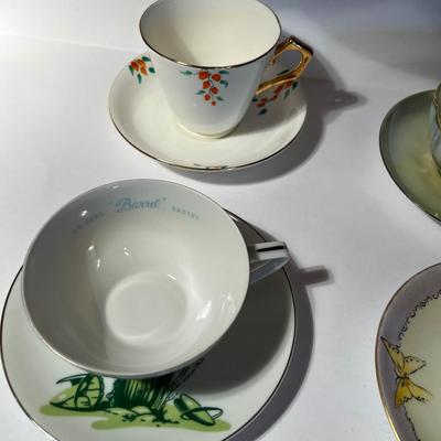 4- Green - ish Teacups Barrel Cactus Flowers etc.