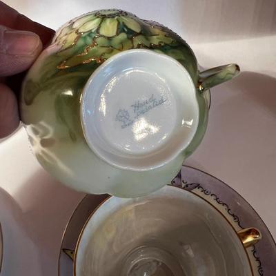 4- Green - ish Teacups Barrel Cactus Flowers etc.