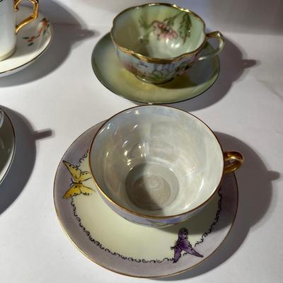 4- Green - ish Teacups Barrel Cactus Flowers etc.