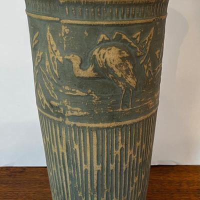Antique Ceramic Vase Cranes or Flamingos Weller? McCoy?