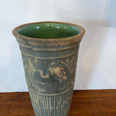 Antique Ceramic Vase Cranes or Flamingos Weller? McCoy?