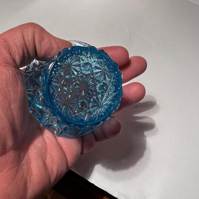 Blue Glass Top Hat Toothpick Holder ? 