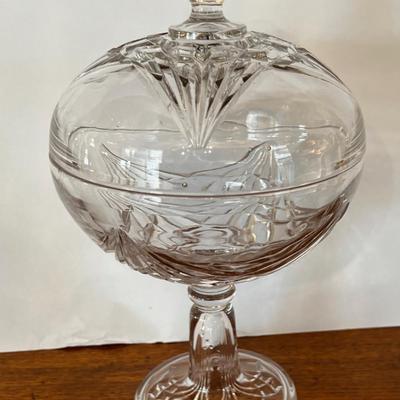 Glass Candy dish Footed w/Lid