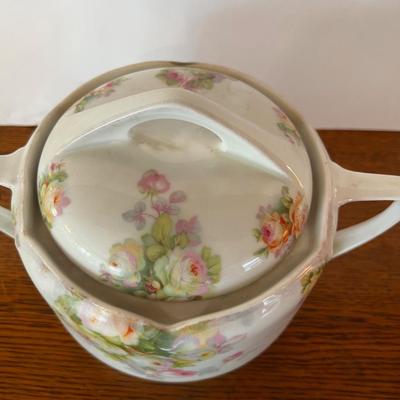 Floral China Biscuit Jar with Lid