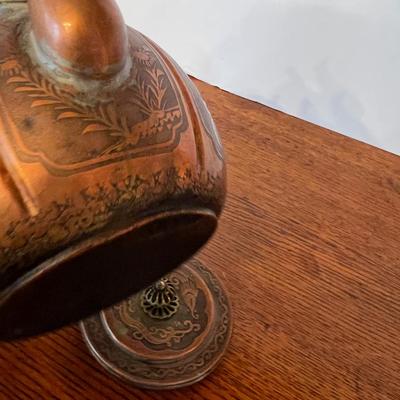 Antique Copper Chinese Teapot 