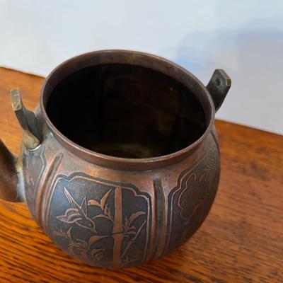 Antique Copper Chinese Teapot 