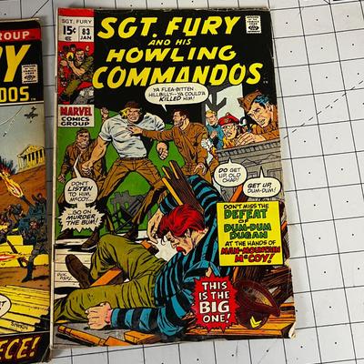 2 Sargent Fury Comics from 1972 