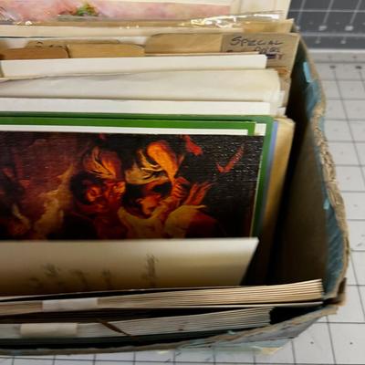 Box Full of Vintage Cards - Post Cards, Birthday, Get Well 