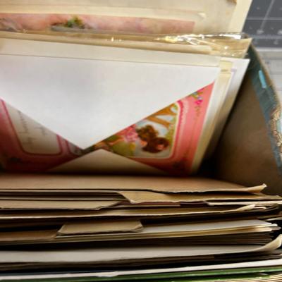 Box Full of Vintage Cards - Post Cards, Birthday, Get Well 
