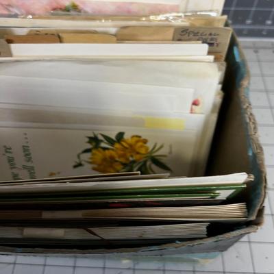 Box Full of Vintage Cards - Post Cards, Birthday, Get Well 