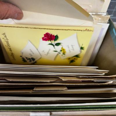 Box Full of Vintage Cards - Post Cards, Birthday, Get Well 