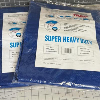 2 NEW in the Package 8 X 10' Tarps 