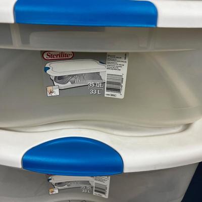 3 Under the Bed 35 Quart Tubs with Locking Lids