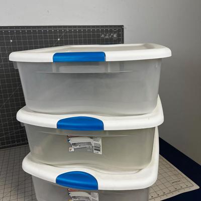 3 Under the Bed 35 Quart Tubs with Locking Lids
