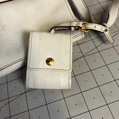 PRADA Hand Bag White Leather 