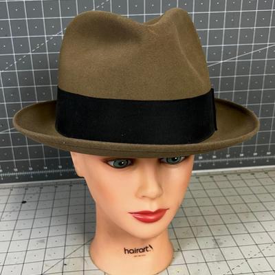 Dobbs Felt Fedora Black Band with Feather 