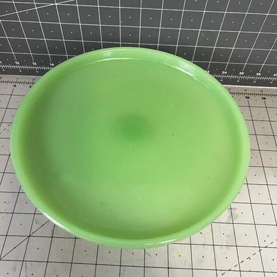 Jadeite Green Glass Serving or Cake Plate