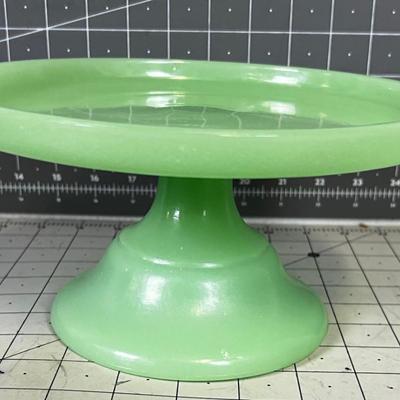 Jadeite Green Glass Serving or Cake Plate
