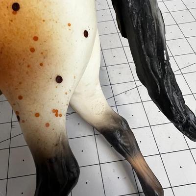 2 Breyers - Appaloosa Horses, 1 has a saddle