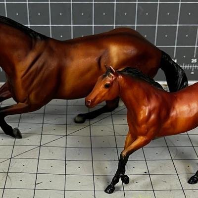 2 Small Breyers - Brown Red