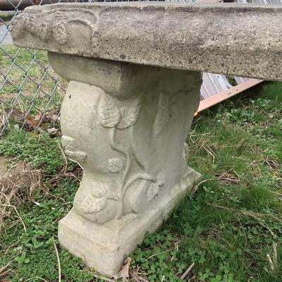 121 Concrete Garden Bench with Vines Decor