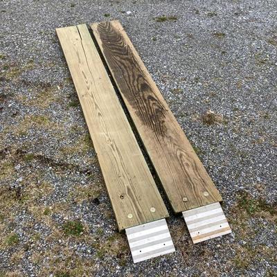 132 Pair of Steel Car Ramps & 6.5-ft Rampart Hardware Board Ramps