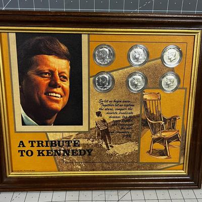 6 Silver Half Dollars mounted on a plaque 