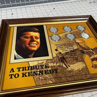 6 Silver Half Dollars mounted on a plaque 