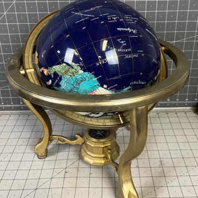 Globe, Brass Stand BEAUTIFUL! 