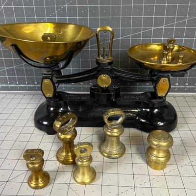 LIBRA Scale Company England, Black and Brass