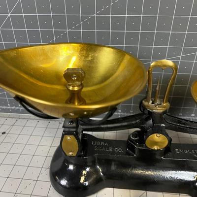 LIBRA Scale Company England, Black and Brass