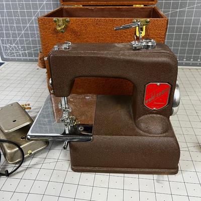 Vintage Weld Seam Feather Weight Sewing Machine 