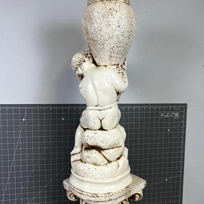 Cherub With and Urn on a Pedestal  