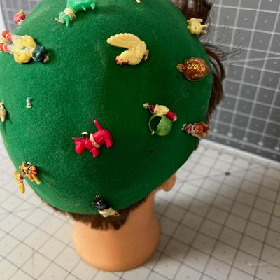 Cool Little Beanie covered with Cracker Jack Charms FUN!!!