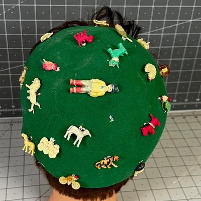 Cool Little Beanie covered with Cracker Jack Charms FUN!!!
