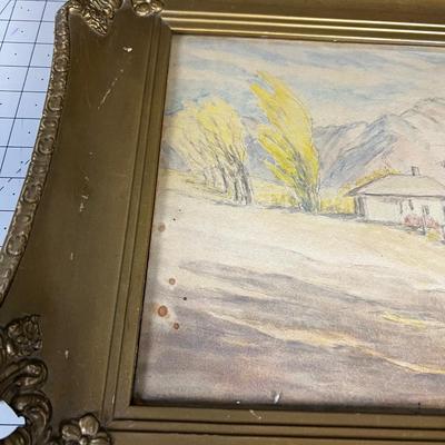 Water Color & Pencil Drawing  Artist Cardboard. L. Ray Salt Lake City 