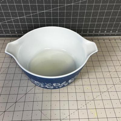 Blue Pyrex Casserole Baking Dish w/Lid (not shown)
