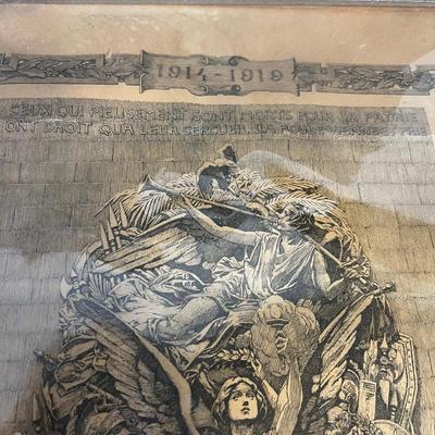 Antique Print French WWI Memorial 