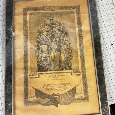 Antique Print French WWI Memorial 