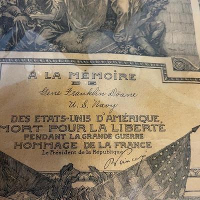 Antique Print French WWI Memorial 