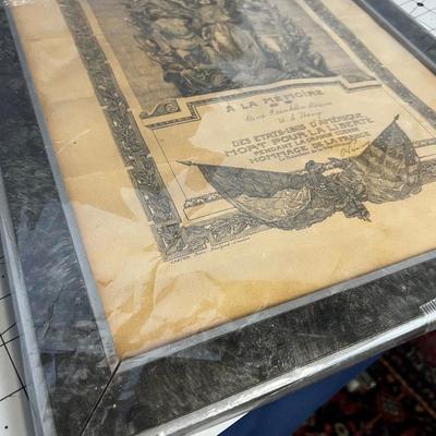 Antique Print French WWI Memorial 