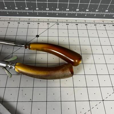 Steak Knife, Sharpener and Fork Bakelite