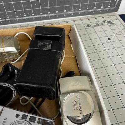 Tray of Vintage Film Cameras with some Film