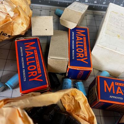 Pile of Vintage Vacuum Tubes Military + Other Electrical Components