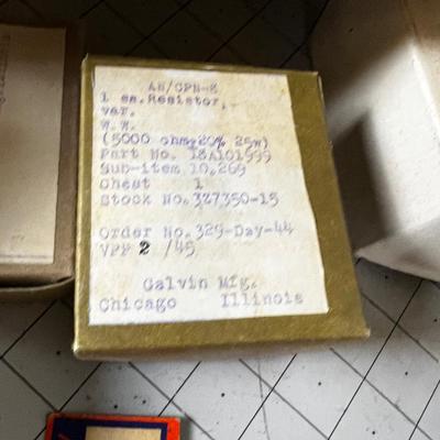 Pile of Vintage Vacuum Tubes Military + Other Electrical Components