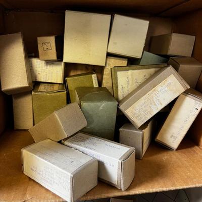 Pile of Vintage Vacuum Tubes Military + Other Electrical Components