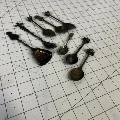 Collection of Silver Spoon with Figural Tops. 